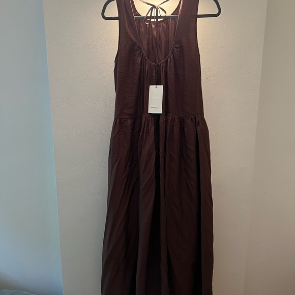 InWear “Rory” brown dress. Size 36/Small Sleeveless Maxi, loose fitting. NWT. - Picture 10 of 16